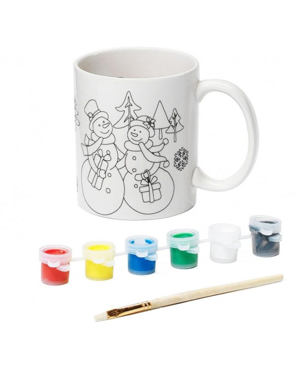 Набор для творчества. Кружка-подарок своими руками. Снеговики