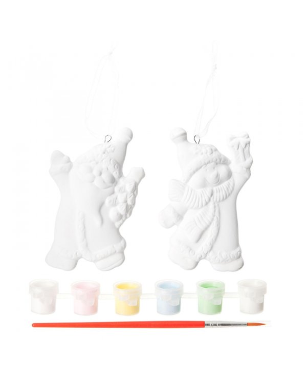 Новогодние украшения своими руками. Снеговик и Дед Мороз