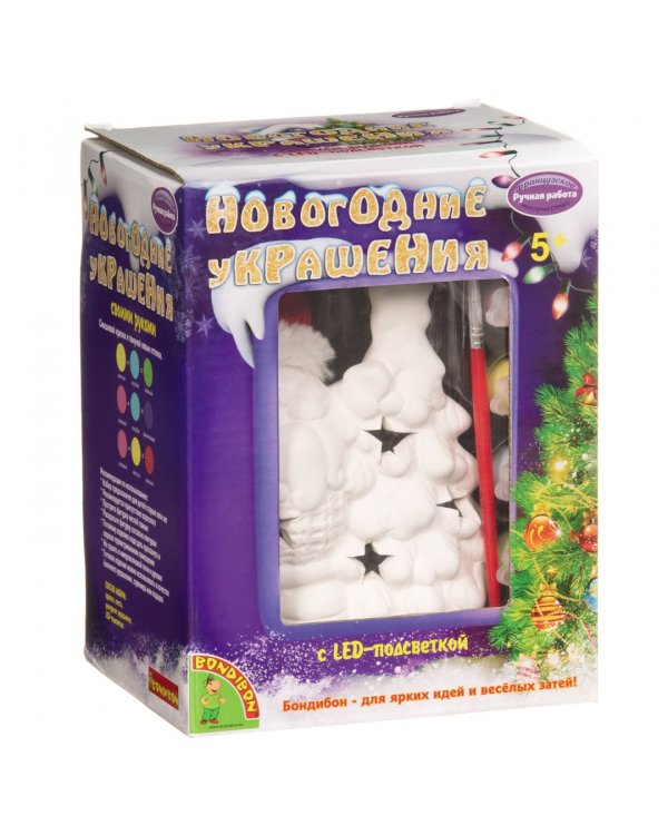 Новогоднее украшение своими руками. Дед Мороз, с подсветкой