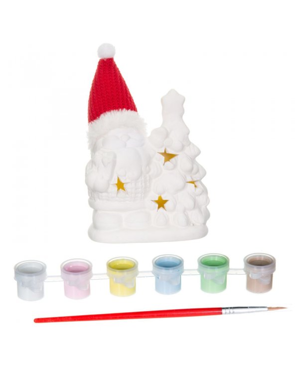 Новогоднее украшение своими руками. Дед Мороз, с подсветкой