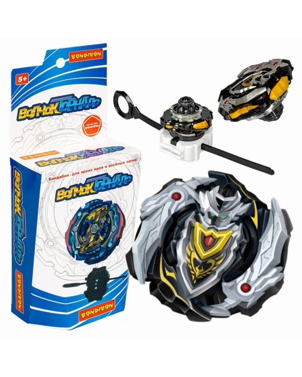 Волчок Торнадо Ахиллес, чёрно-серебристый