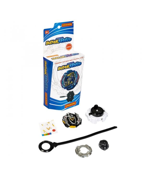 Волчок Торнадо Ахиллес, чёрно-серебристый