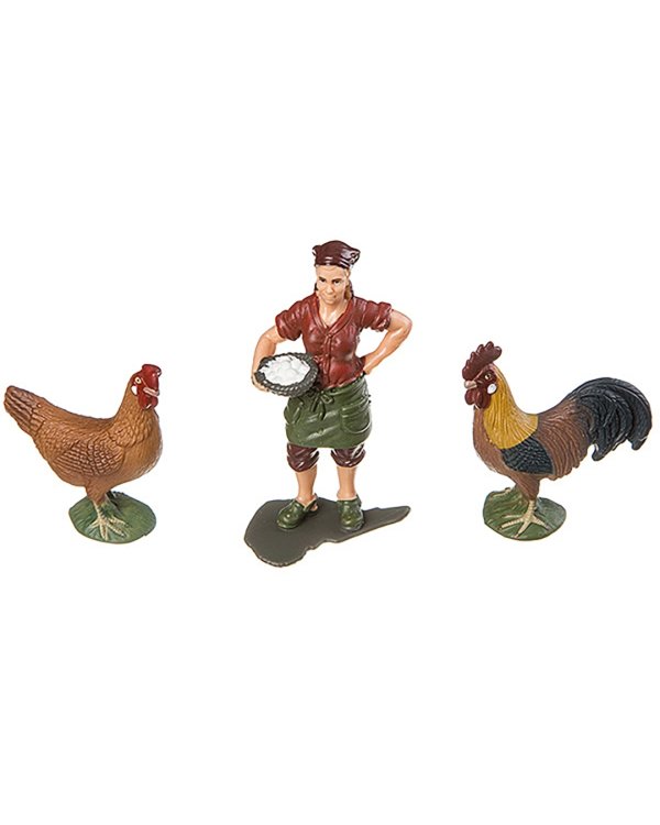 Набор Хозяйка фермы с курицей и петухом