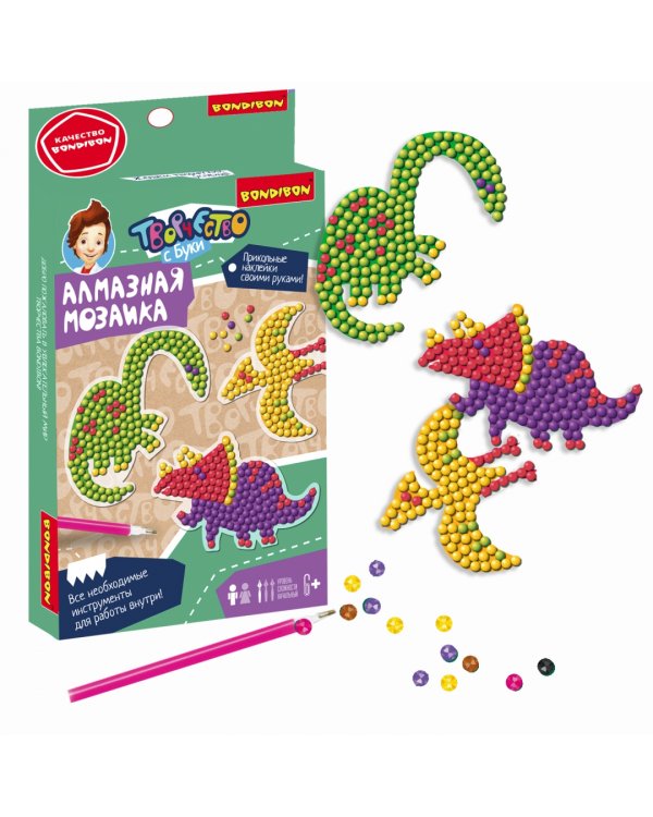 Алмазная мозаика. Наклейки. Динозавры