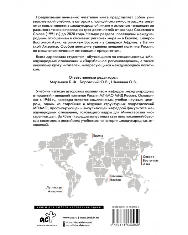 Современные международные отношения (1991-2020 гг.). Европа, Северо-Восточная Азия, Ближний Восток