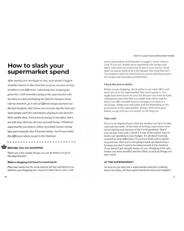 Holly Smith's Money Saving Book. Simple savings hacks for a happy life