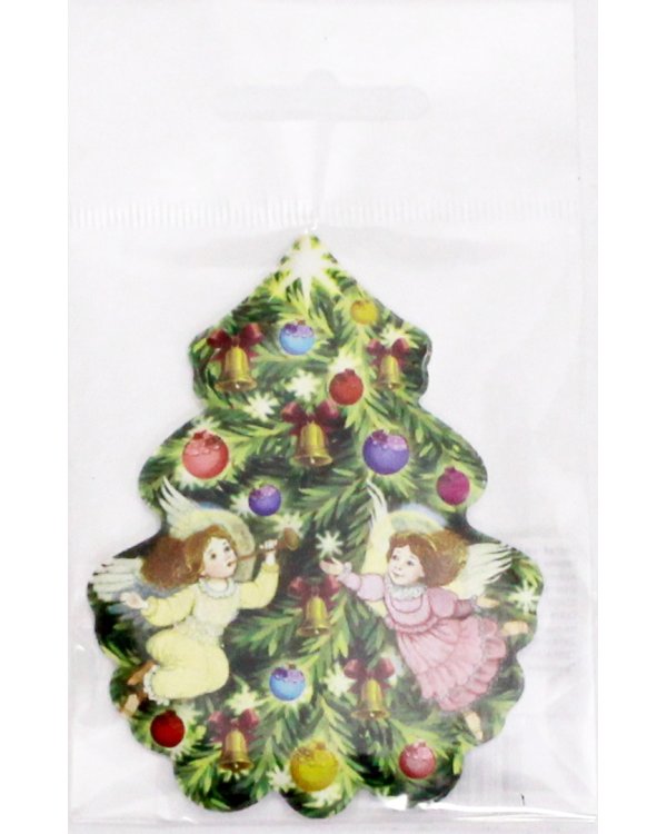 Магнит мягкий. Ёлка с ангелами