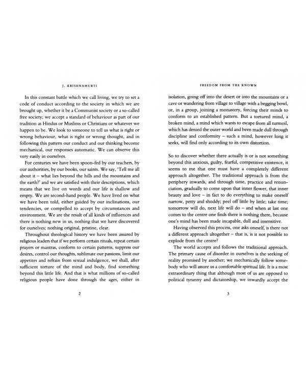 Freedom from the Known