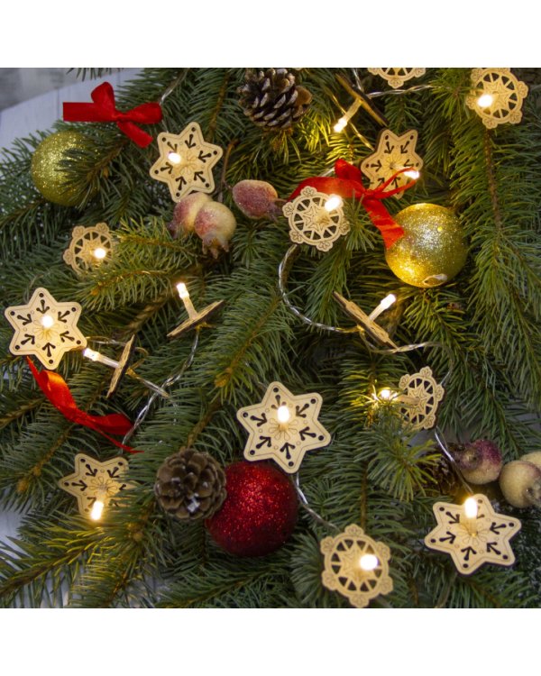 Гирлянда Снежинки, 20 ламп