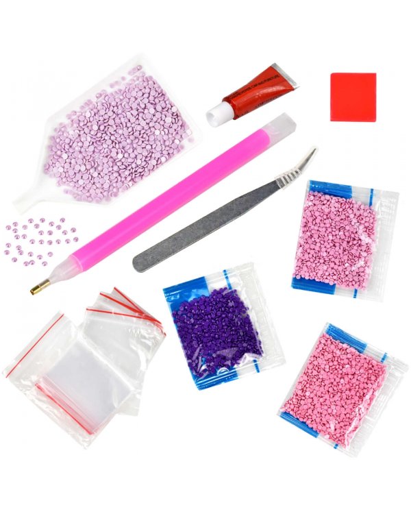 Алмазная мозаика Сирень в корзине, 30х40, с подрамником