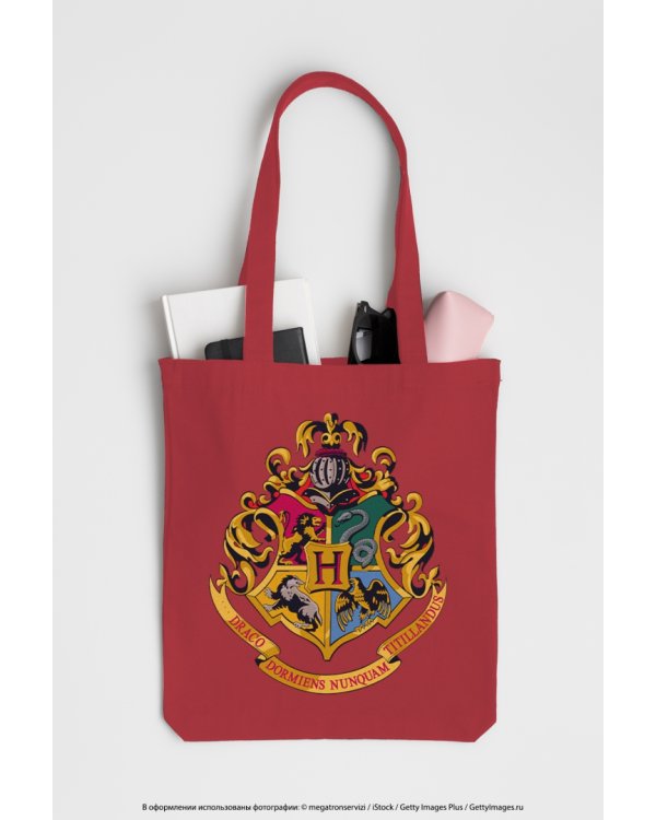 Сумка. Герб Хогвартса, красная