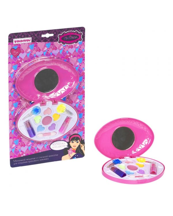 Набор детской декоративной косметики. Косметичка-овал с зеркальцем