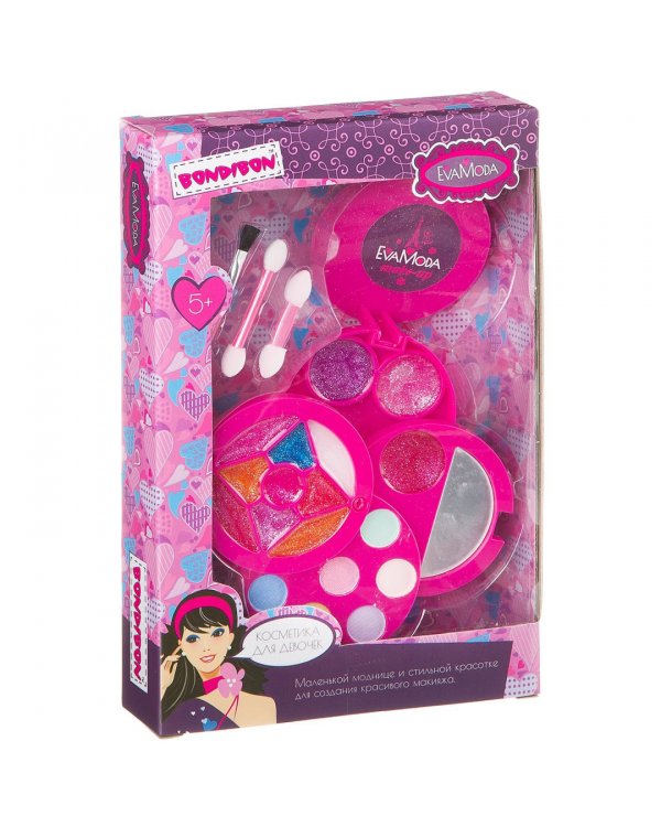 Набор детской декоративной косметики. Косметичка круглая с зеркальцем