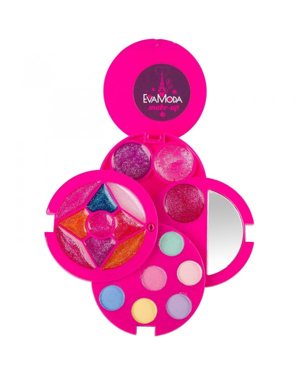 Набор детской декоративной косметики. Косметичка круглая с зеркальцем