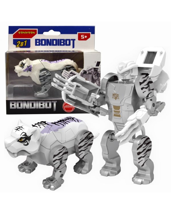 Трансформер Bondibot 2 в 1, Робот - белый Тигр