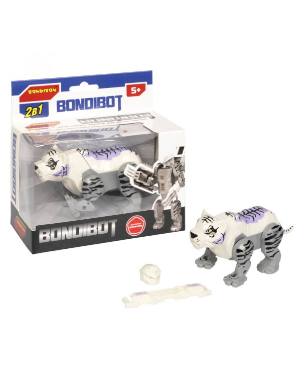 Трансформер Bondibot 2 в 1, Робот - белый Тигр