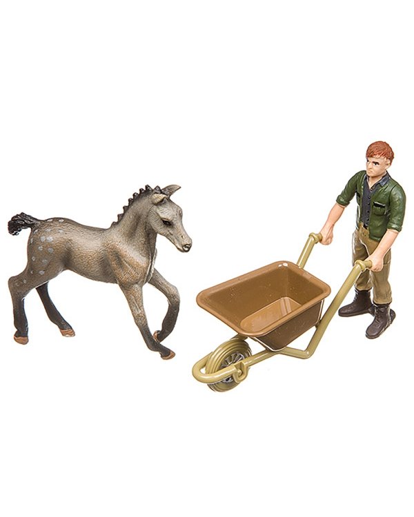 Набор Фигурка с животным и тачкой