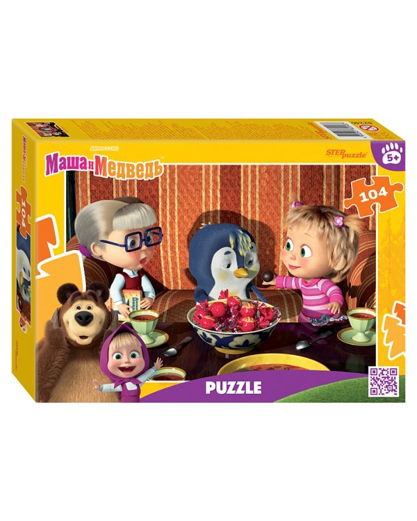 Puzzle-104 Маша и Медведь