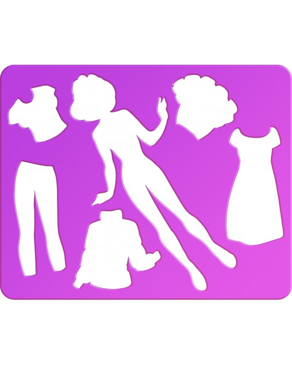 Трафарет для рисования. Катин гардероб