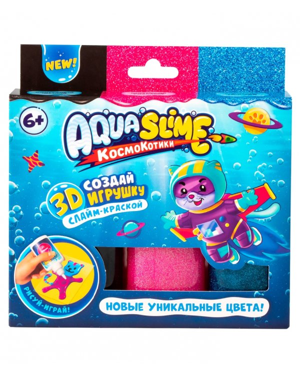 Космокотики. Набор для создания 3D фигурок из цветного геля, розовый-синий