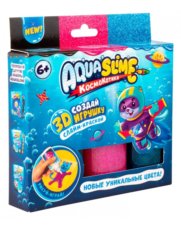 Космокотики. Набор для создания 3D фигурок из цветного геля, розовый-синий