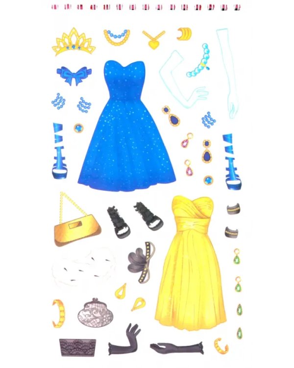 Книга с наклейками и трафаретами. Альбом дизайнера. Модный показ