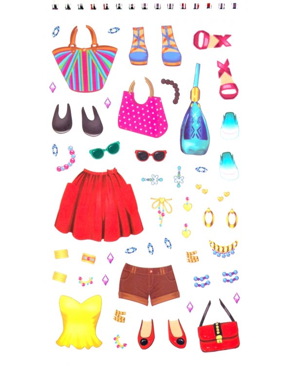 Книга с наклейками и трафаретами. Альбом дизайнера. Супермодель