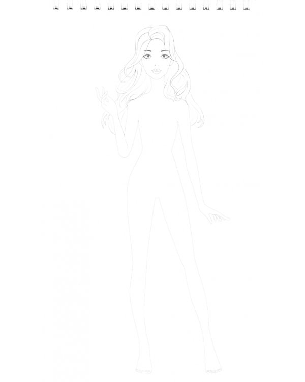 Книга с наклейками и трафаретами. Альбом дизайнера. Супермодель