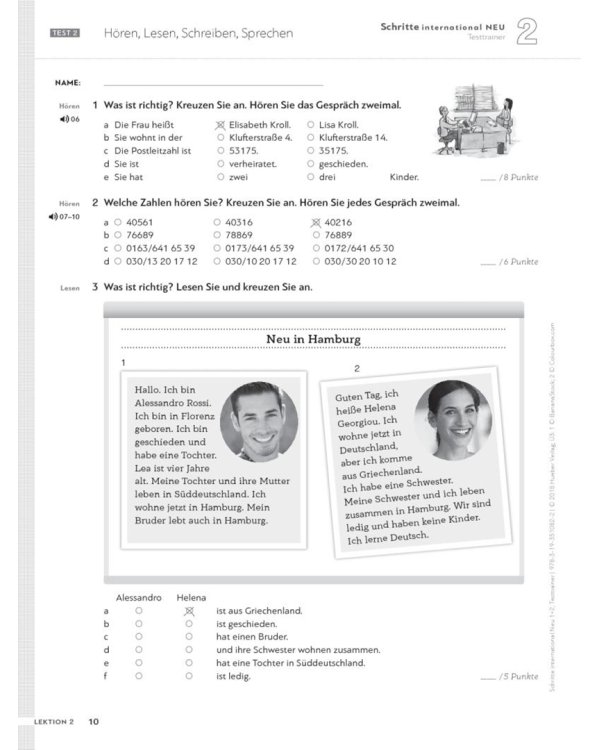 Schritte international Neu 1+2. Testtrainer mit Audio-CD. Kopiervorlagen. Deutsch als Fremdsprache