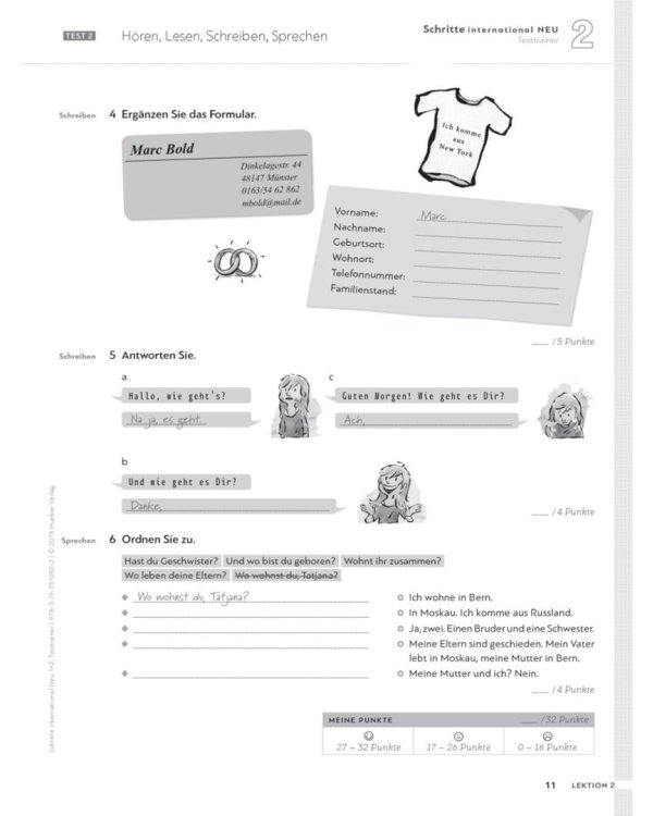 Schritte international Neu 1+2. Testtrainer mit Audio-CD. Kopiervorlagen. Deutsch als Fremdsprache