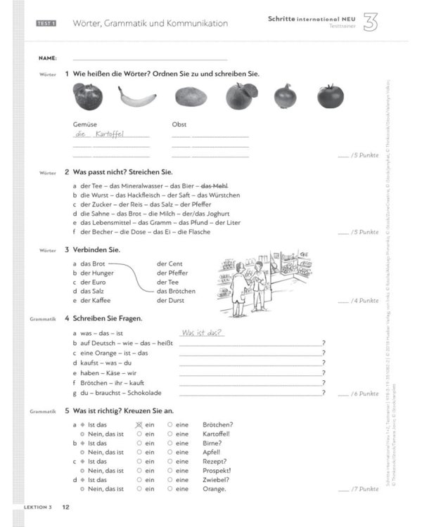 Schritte international Neu 1+2. Testtrainer mit Audio-CD. Kopiervorlagen. Deutsch als Fremdsprache
