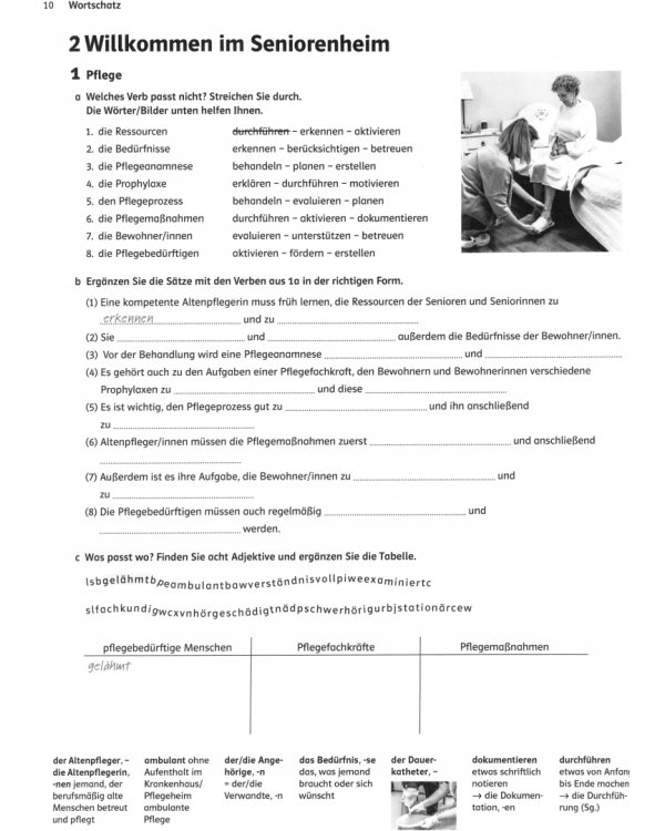 Linie 1 Pflege B2. Deutsch für Pflegeberufe. Intensivtrainer mit Prüfungsvorbereitung