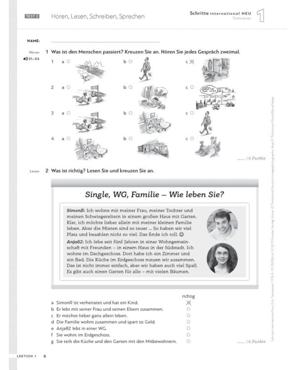 Schritte international Neu 3+4. Testtrainer mit Audio-CD. Kopiervorlagen. Deutsch als Fremdsprache