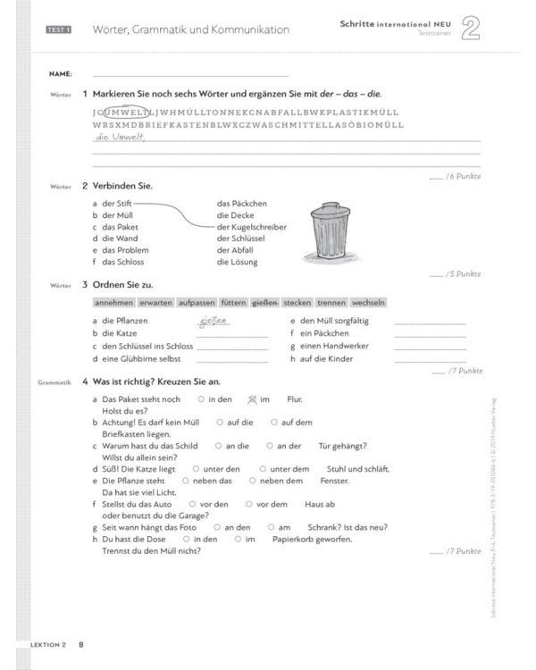 Schritte international Neu 3+4. Testtrainer mit Audio-CD. Kopiervorlagen. Deutsch als Fremdsprache