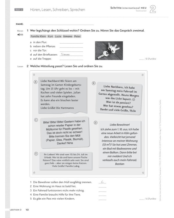 Schritte international Neu 3+4. Testtrainer mit Audio-CD. Kopiervorlagen. Deutsch als Fremdsprache