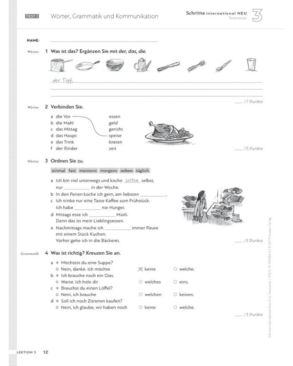 Schritte international Neu 3+4. Testtrainer mit Audio-CD. Kopiervorlagen. Deutsch als Fremdsprache