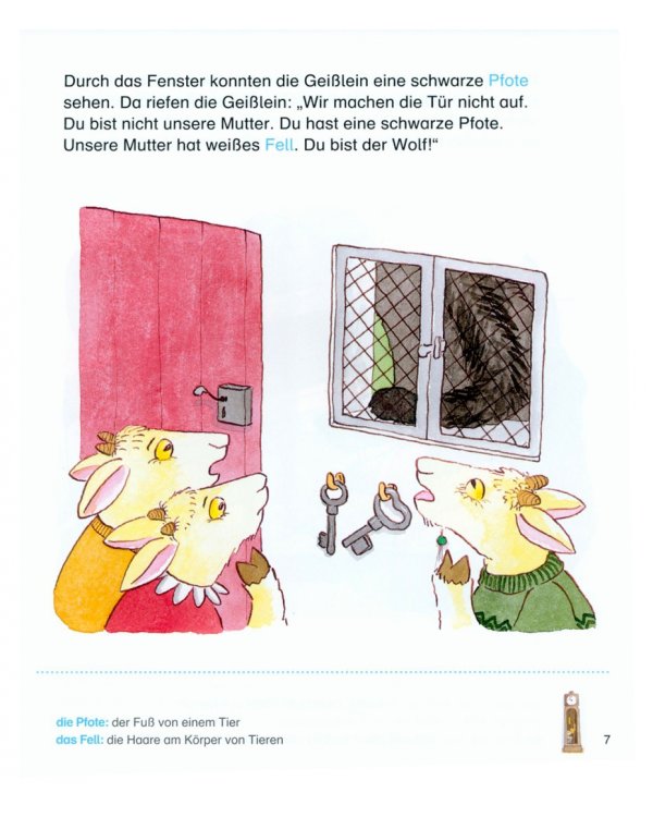 Der Wolf und die sieben Geißlein für Kinder mit Grundkenntnissen Deutsch + Online-Angebot