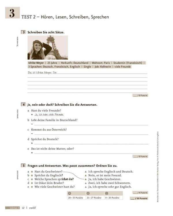 Menschen A1. Testtrainer mit Audio-CD. Kopiervorlage. Deutsch als Fremdsprache