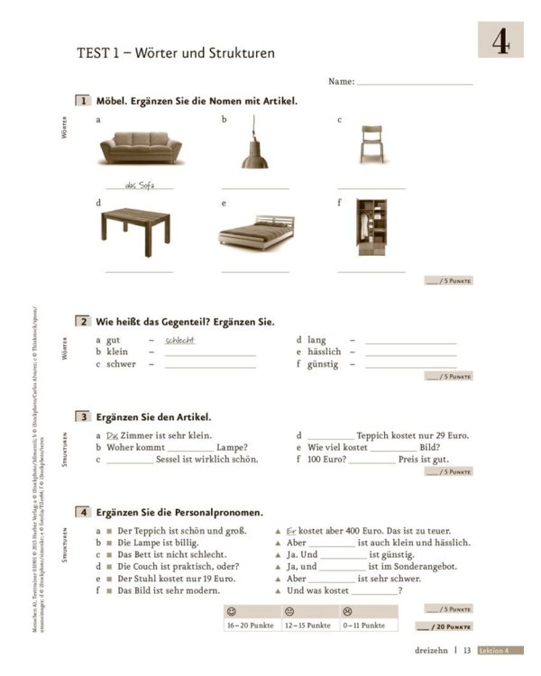 Menschen A1. Testtrainer mit Audio-CD. Kopiervorlage. Deutsch als Fremdsprache