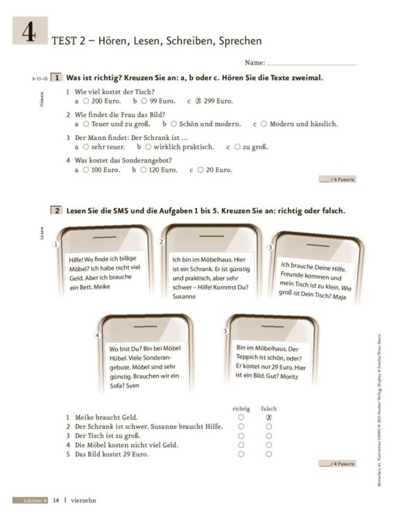 Menschen A1. Testtrainer mit Audio-CD. Kopiervorlage. Deutsch als Fremdsprache