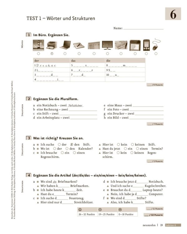 Menschen A1. Testtrainer mit Audio-CD. Kopiervorlage. Deutsch als Fremdsprache