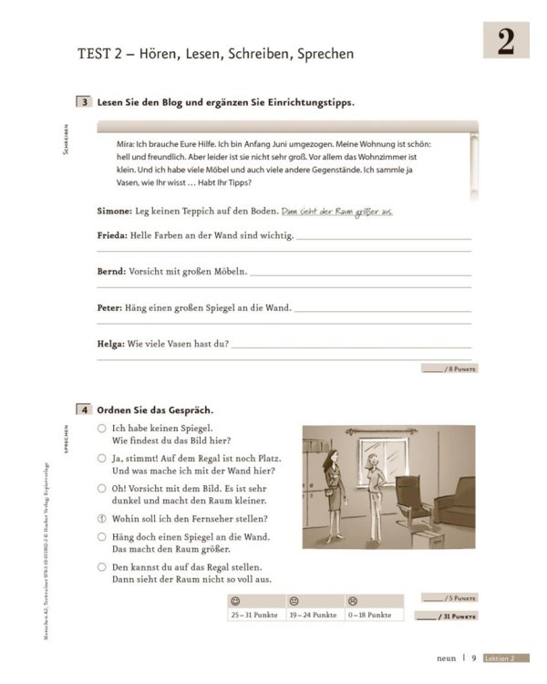 Menschen A2. Testtrainer mit Audio-CD. Kopiervorlage. Deutsch als Fremdsprache