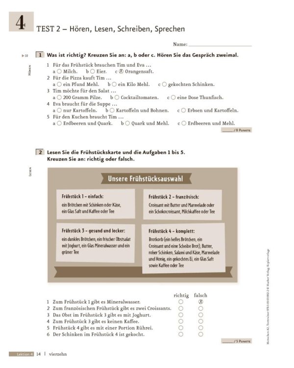 Menschen A2. Testtrainer mit Audio-CD. Kopiervorlage. Deutsch als Fremdsprache