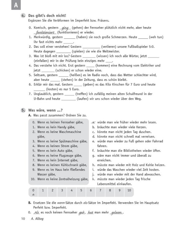 Deutsch üben. Verb-Trainer. Das richtige Verb in der richtigen Form