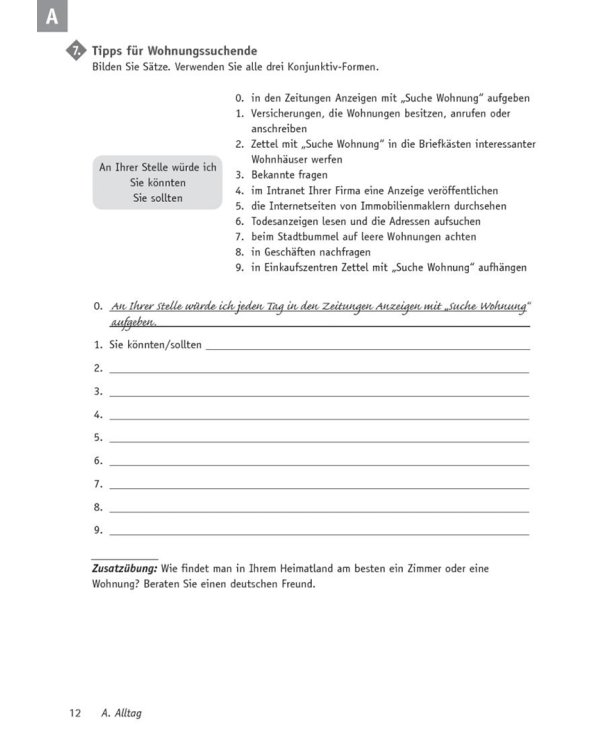 Deutsch üben. Verb-Trainer. Das richtige Verb in der richtigen Form