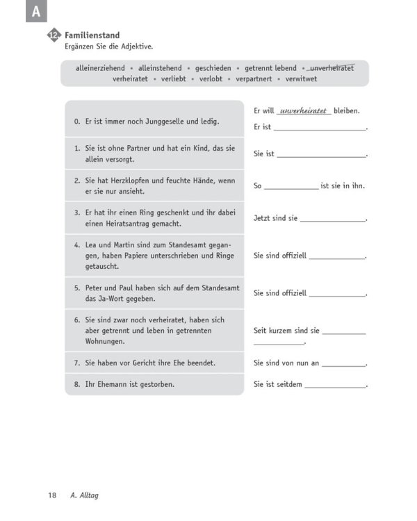 Deutsch üben. Verb-Trainer. Das richtige Verb in der richtigen Form