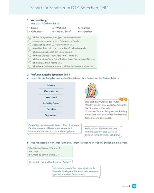Schritt für Schritt zum DTZ. Kursbuch + Arbeitsbuch. Deutsch als Zweitsprache