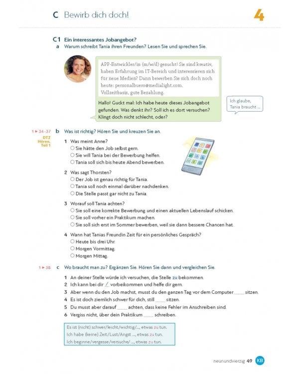 Schritt für Schritt zum DTZ. Kursbuch + Arbeitsbuch. Deutsch als Zweitsprache