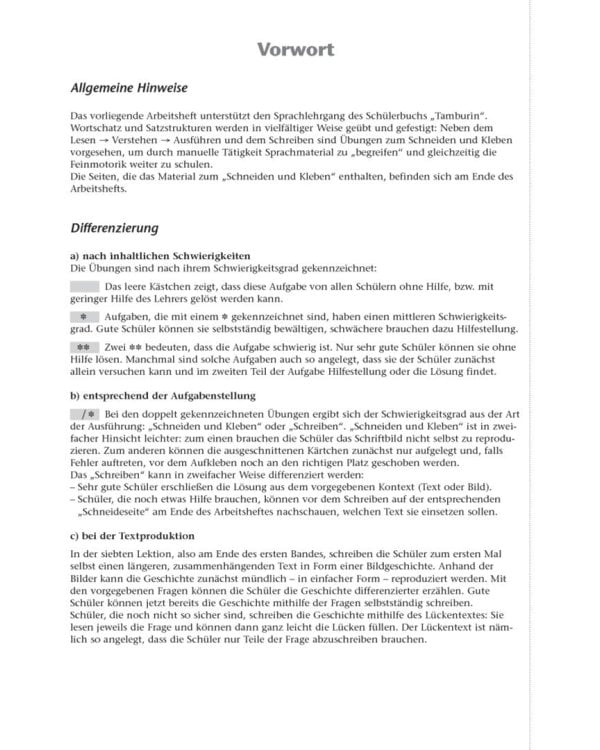 Tamburin 1. Arbeitsbuch. Deutsch für Kinder. Deutsch als Fremdsprache