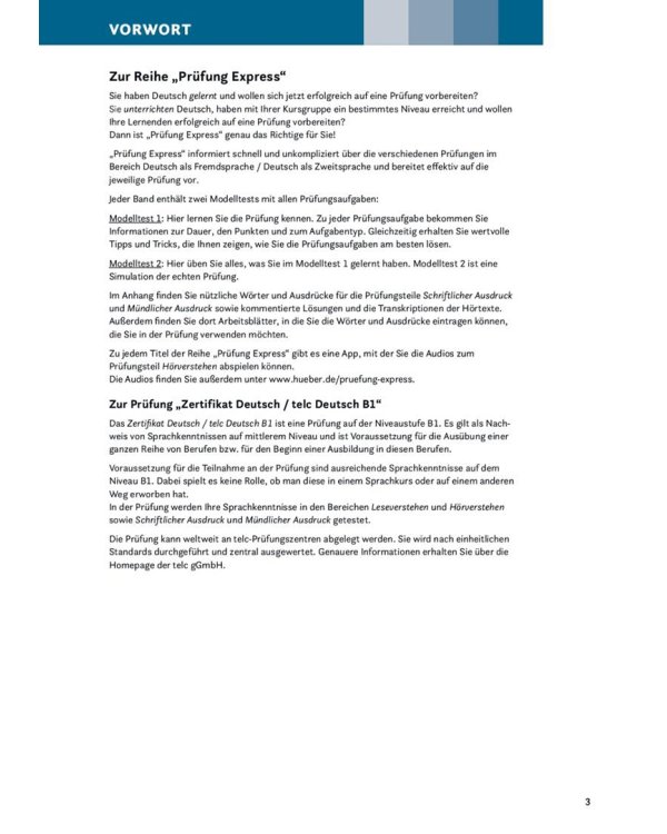 Prüfung Express. Zertifikat Deutsch / telc Deutsch B1. Übungsbuch mit Audios online